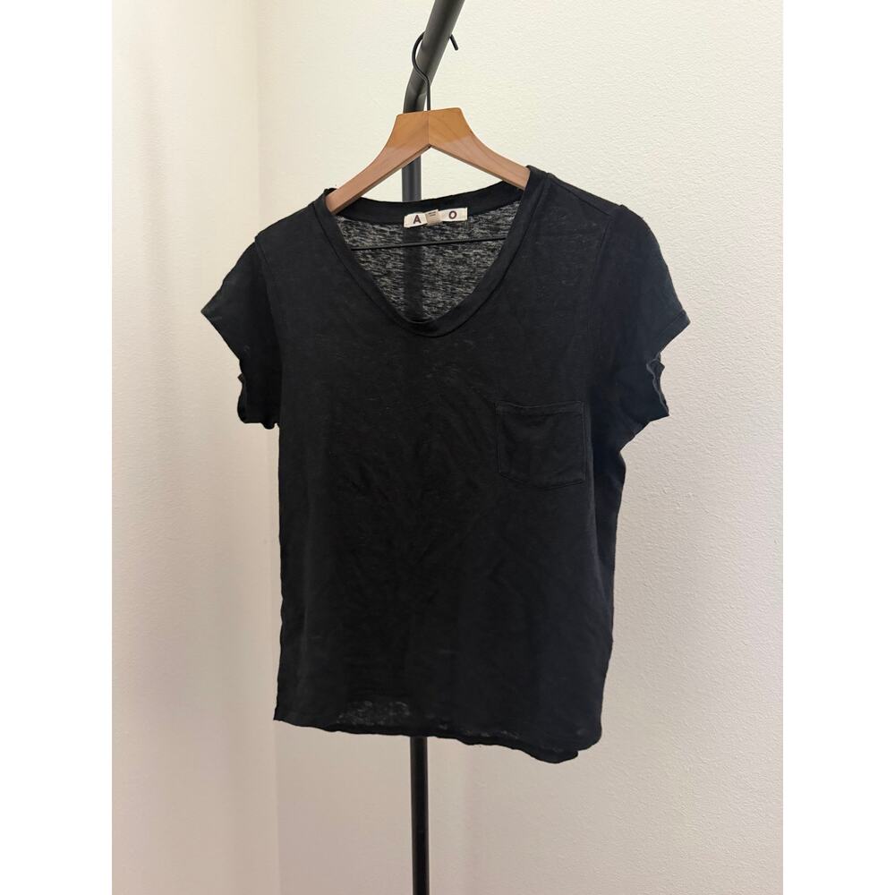 New Amo SWEETNESS V-NECK IN BLACK burnout shirt tshirt sz S small $150 - Picture 3 of 5